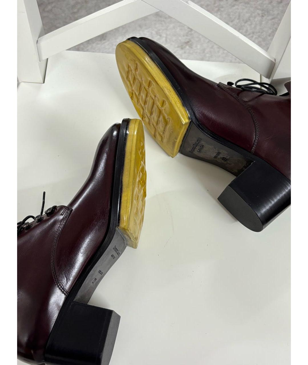 OFFICINE CREATIVE Бордовые кожаные ботильоны, фото 7