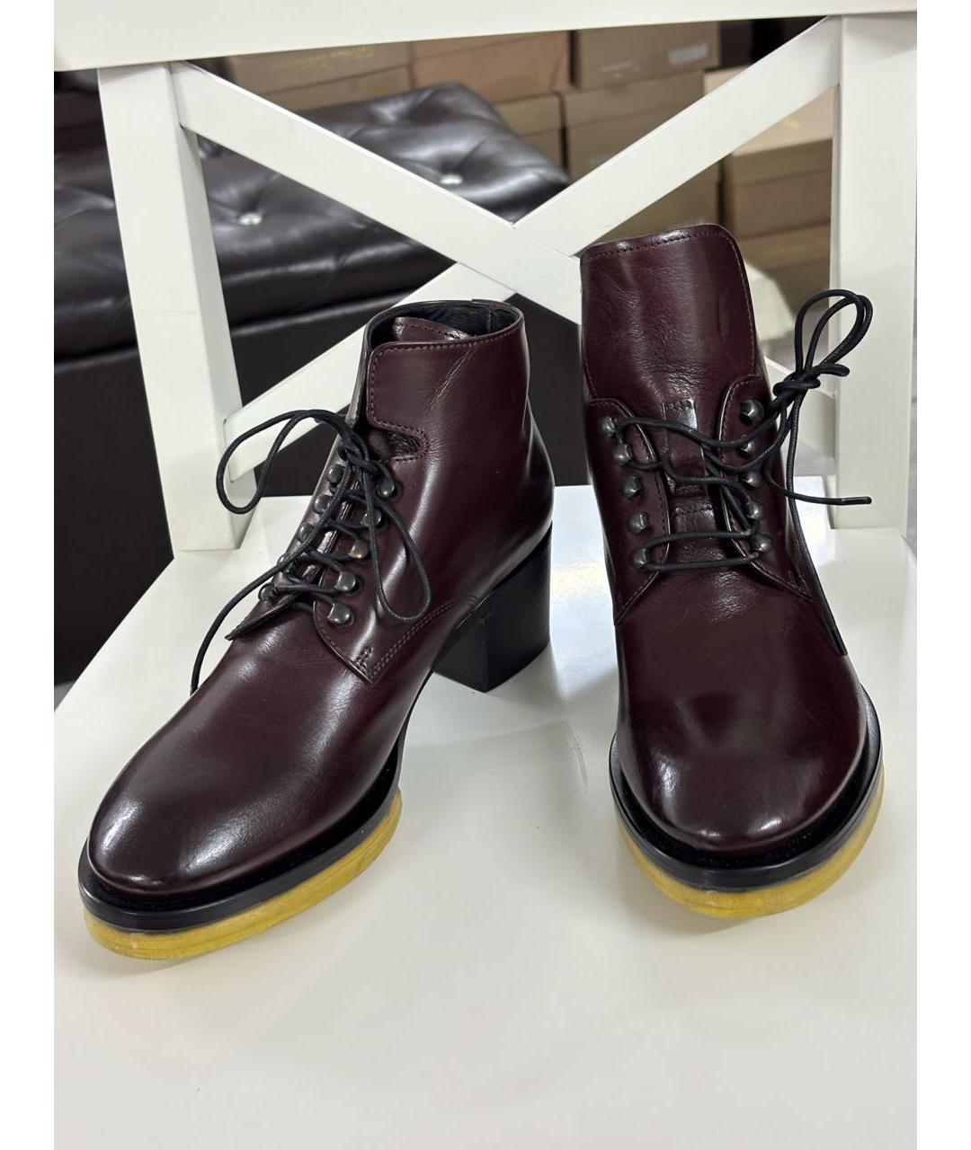 OFFICINE CREATIVE Бордовые кожаные ботильоны, фото 2
