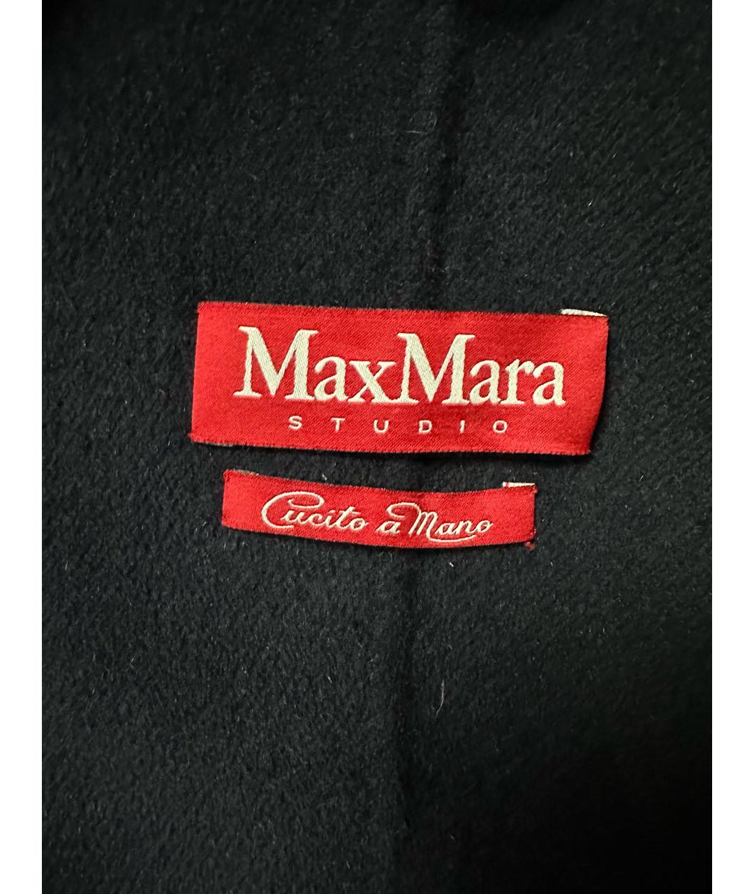 MAX MARA STUDIO Темно-синее шерстяное пальто, фото 3