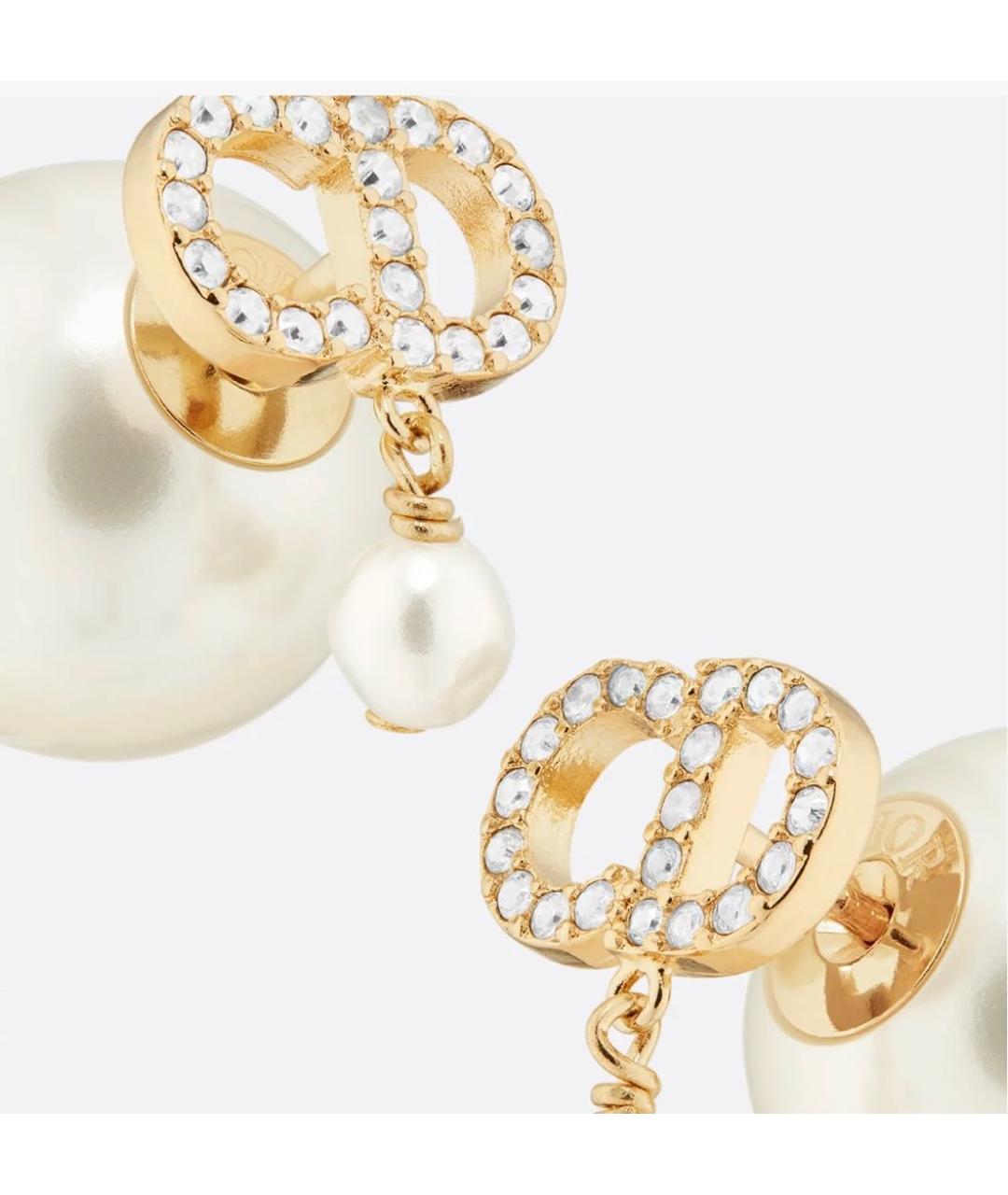 CHRISTIAN DIOR Золотые латунные серьги, фото 3