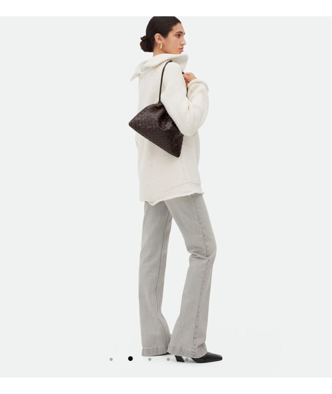 BOTTEGA VENETA Коричневая кожаная сумка с короткими ручками, фото 2