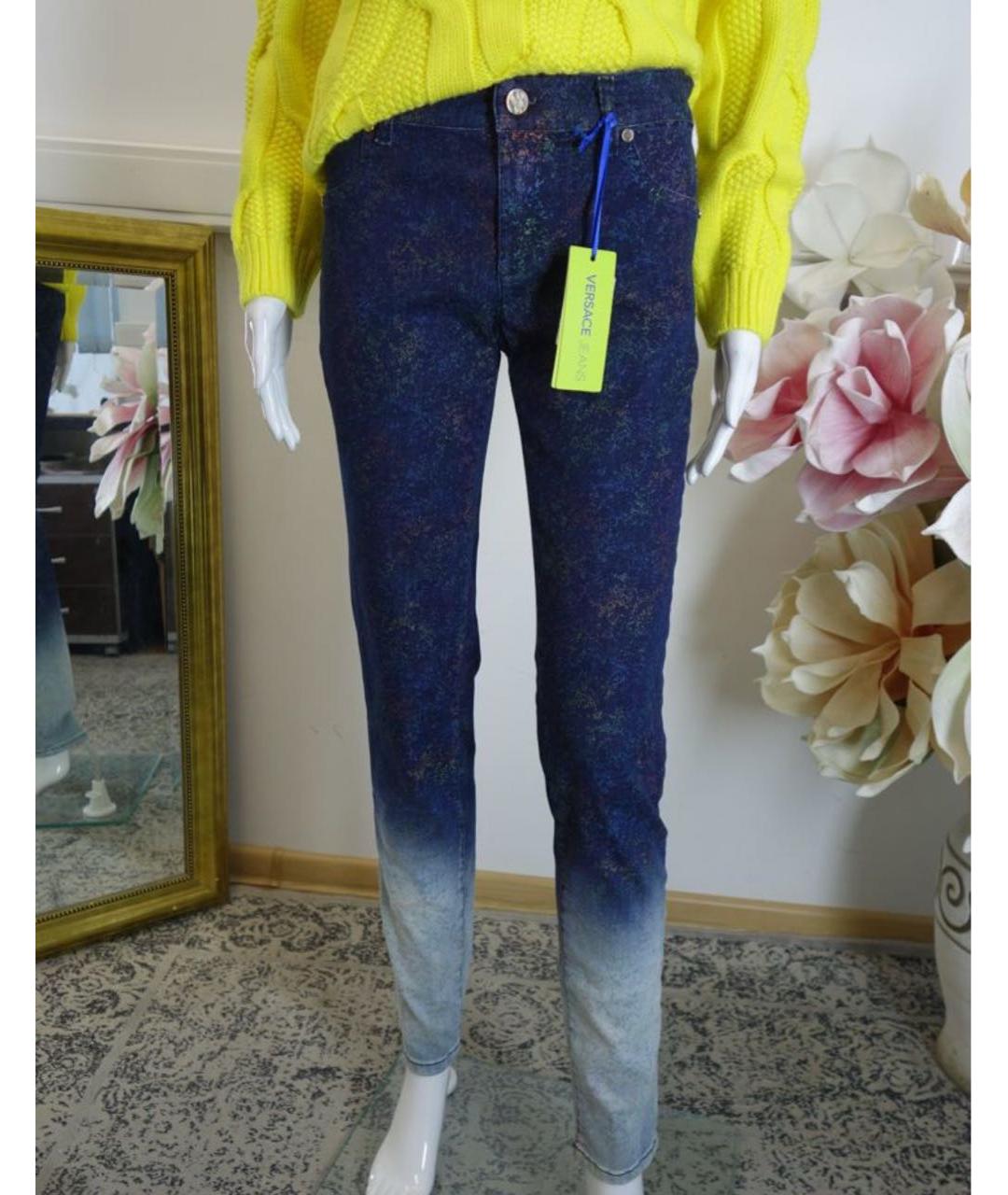 VERSACE JEANS COUTURE Мульти хлопко-эластановые джинсы слим, фото 7