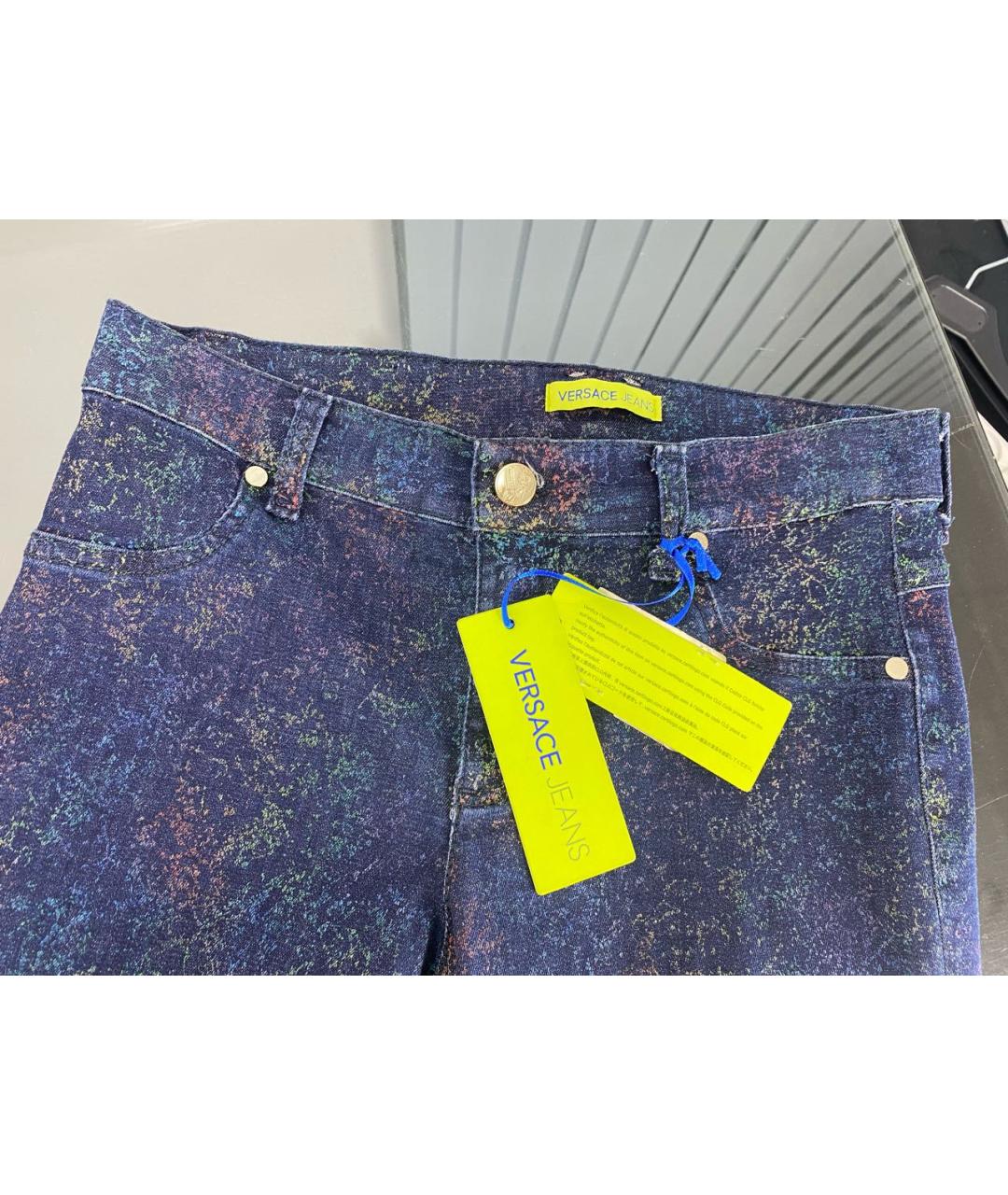 VERSACE JEANS COUTURE Мульти хлопко-эластановые джинсы слим, фото 3
