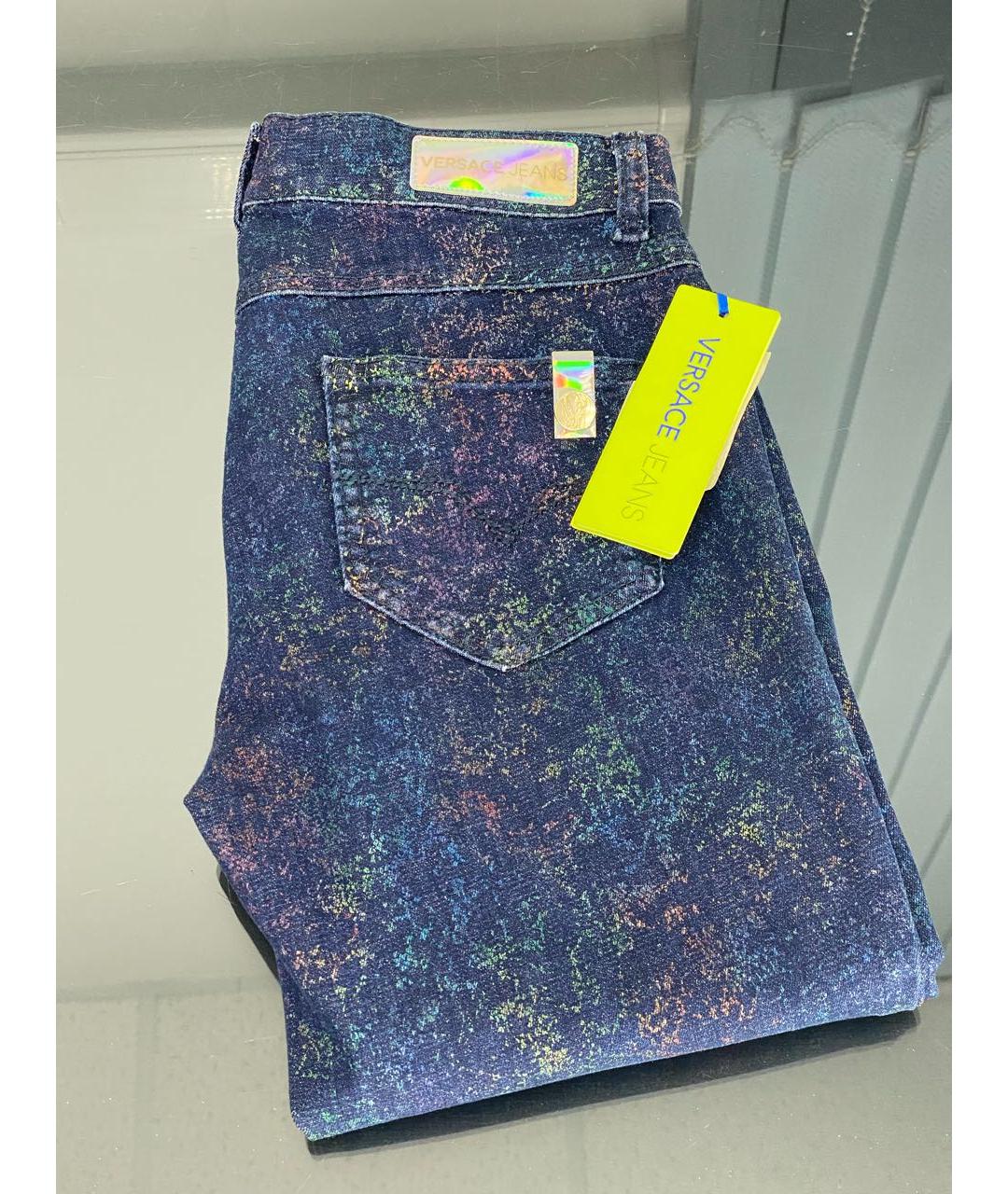 VERSACE JEANS COUTURE Мульти хлопко-эластановые джинсы слим, фото 6