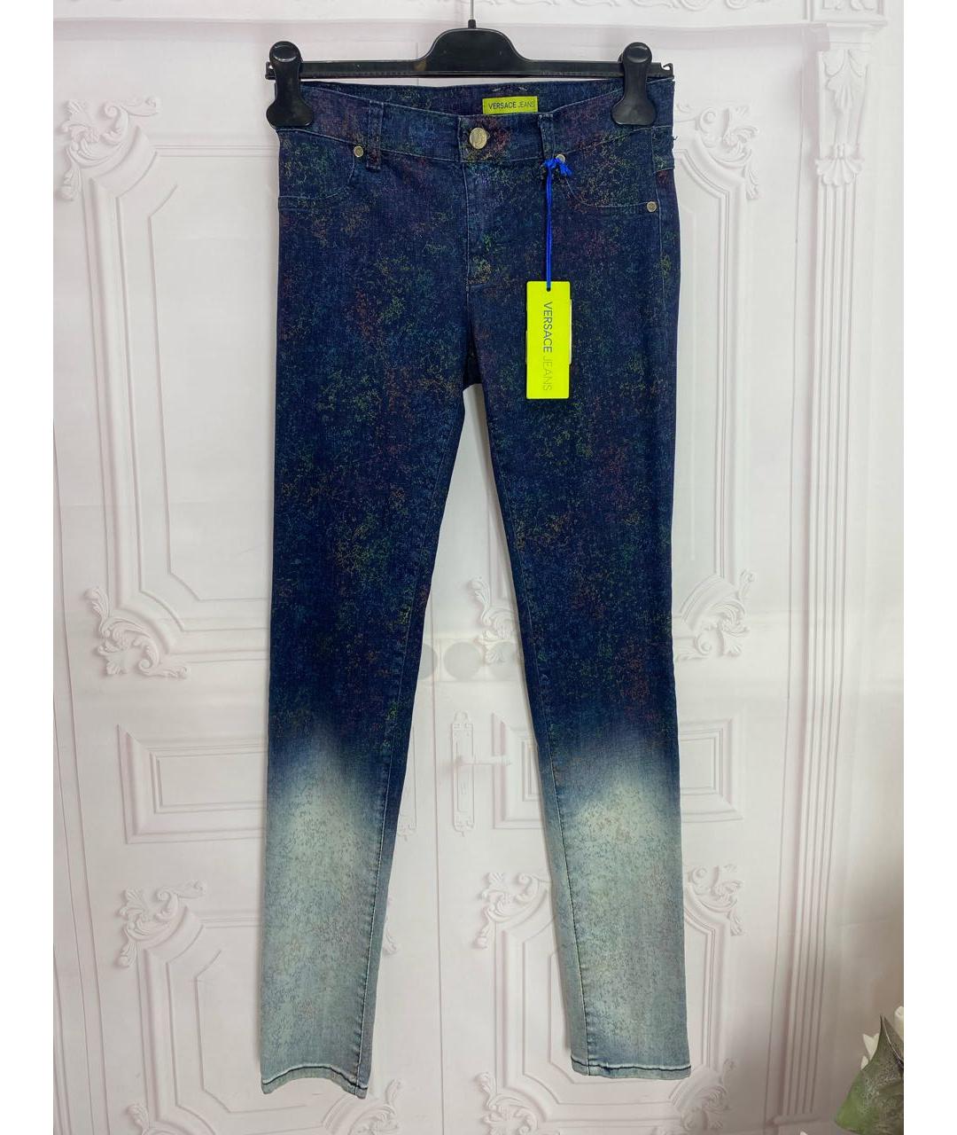 VERSACE JEANS COUTURE Мульти хлопко-эластановые джинсы слим, фото 5