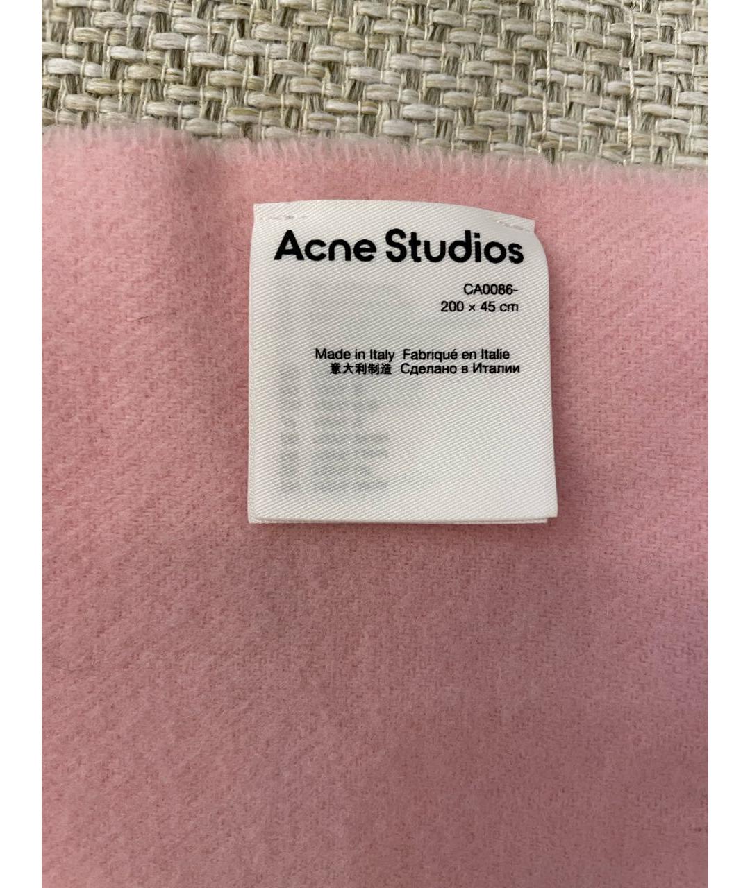 ACNE STUDIOS Розовый шерстяной шарф, фото 3