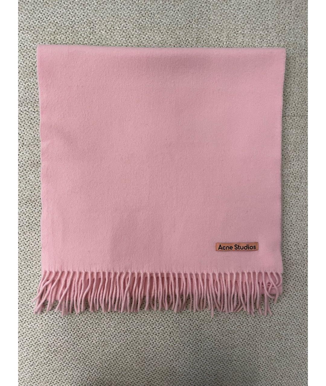 ACNE STUDIOS Розовый шерстяной шарф, фото 5