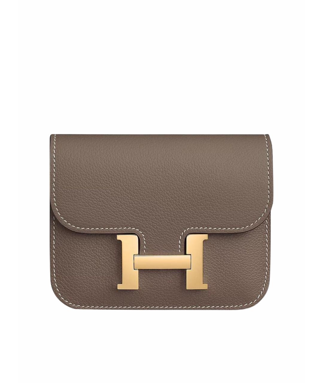 HERMES Бежевая кожаная поясная сумка, фото 1