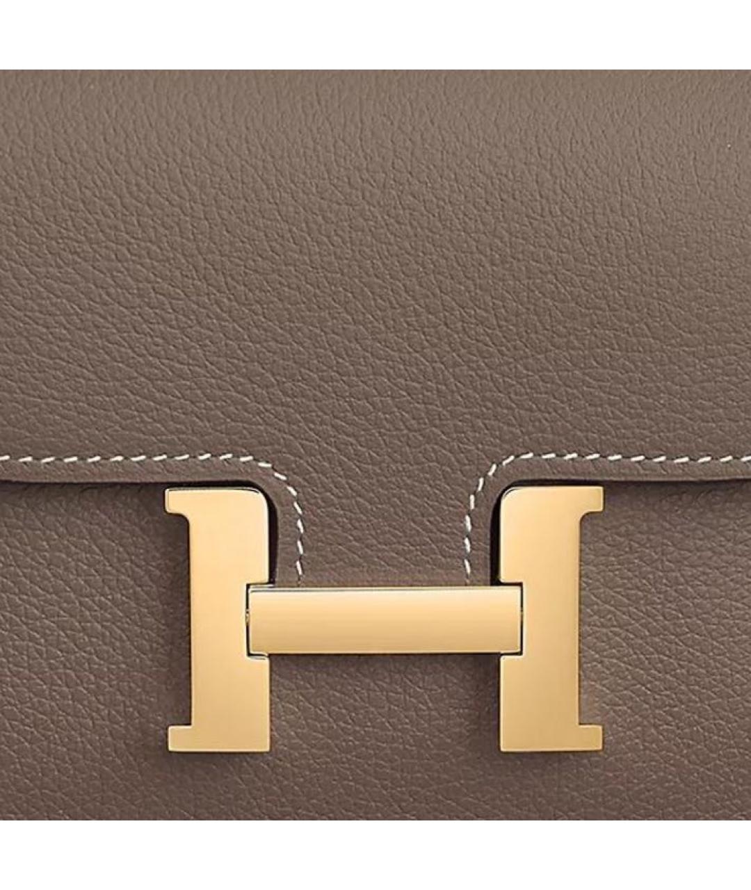 HERMES Бежевая кожаная поясная сумка, фото 5