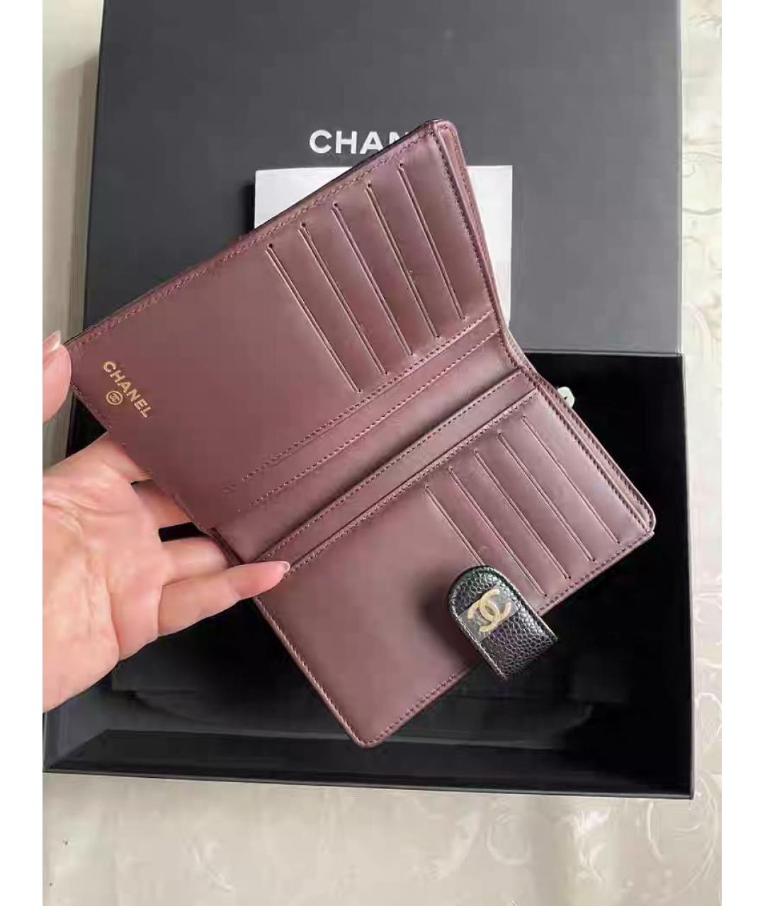 CHANEL Черный кожаный кошелек, фото 5