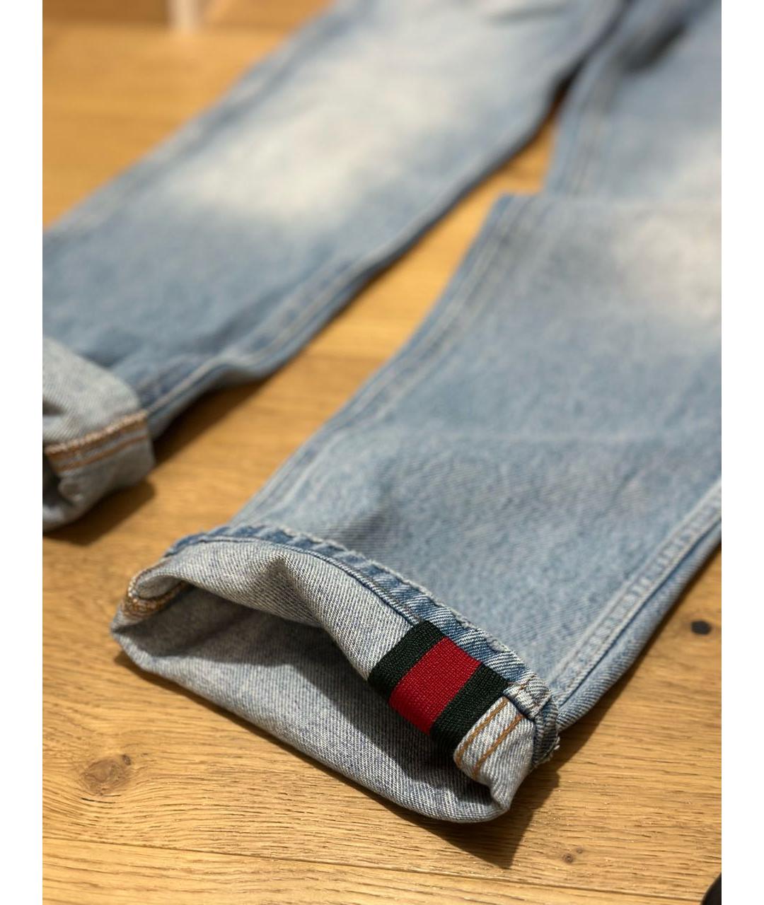 GUCCI Голубые джинсы скинни, фото 3