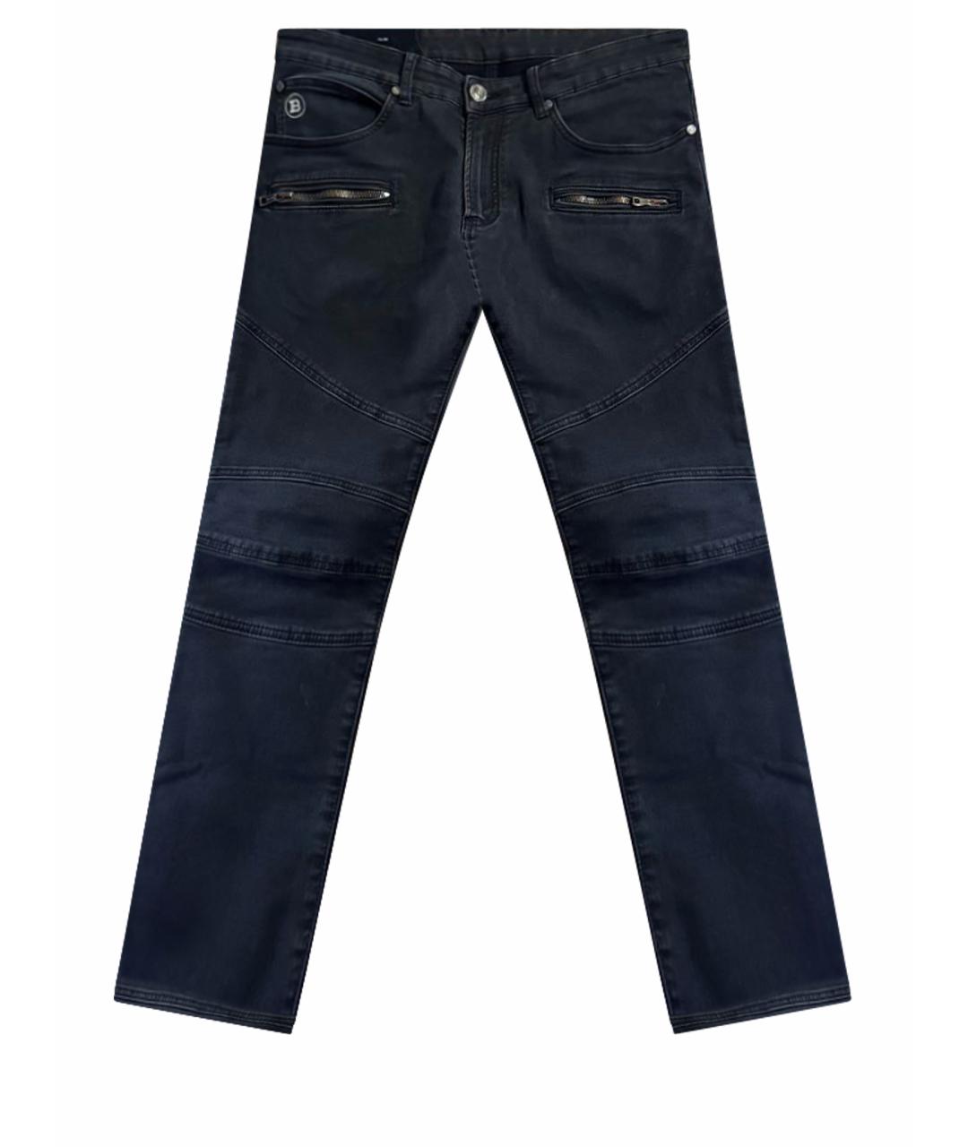 BALMAIN Черные хлопковые джинсы скинни, фото 1