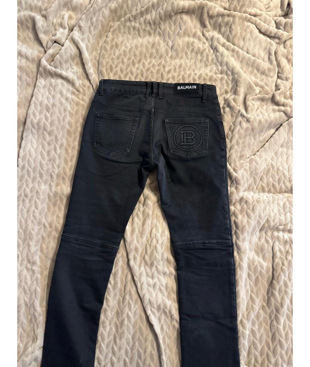 BALMAIN Черные хлопковые джинсы скинни, фото 2