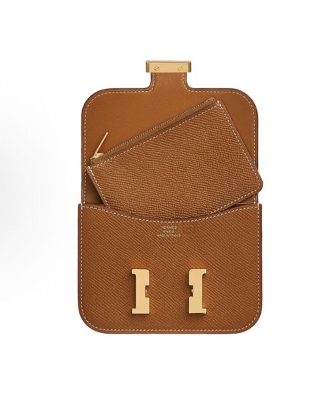 HERMES Коричневая кожаная поясная сумка, фото 3