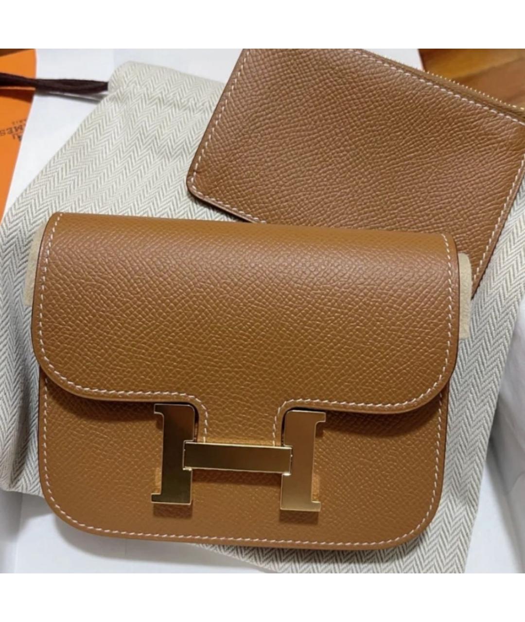 HERMES Коричневая кожаная поясная сумка, фото 6