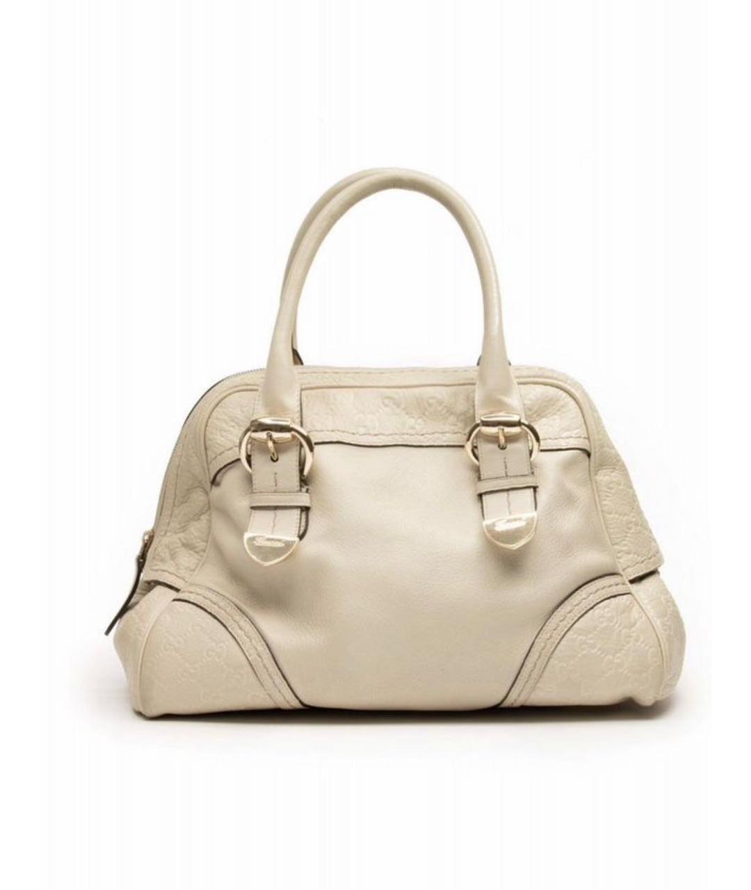 GUCCI Бежевая кожаная сумка с короткими ручками, фото 5