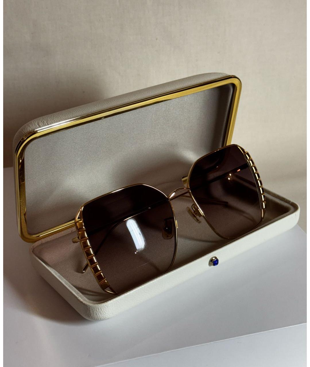 BOUCHERON Золотые металлические солнцезащитные очки, фото 5