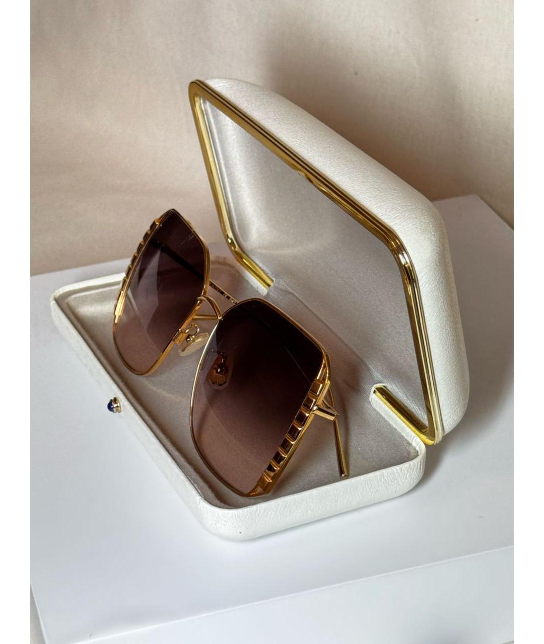 BOUCHERON Золотые металлические солнцезащитные очки, фото 6
