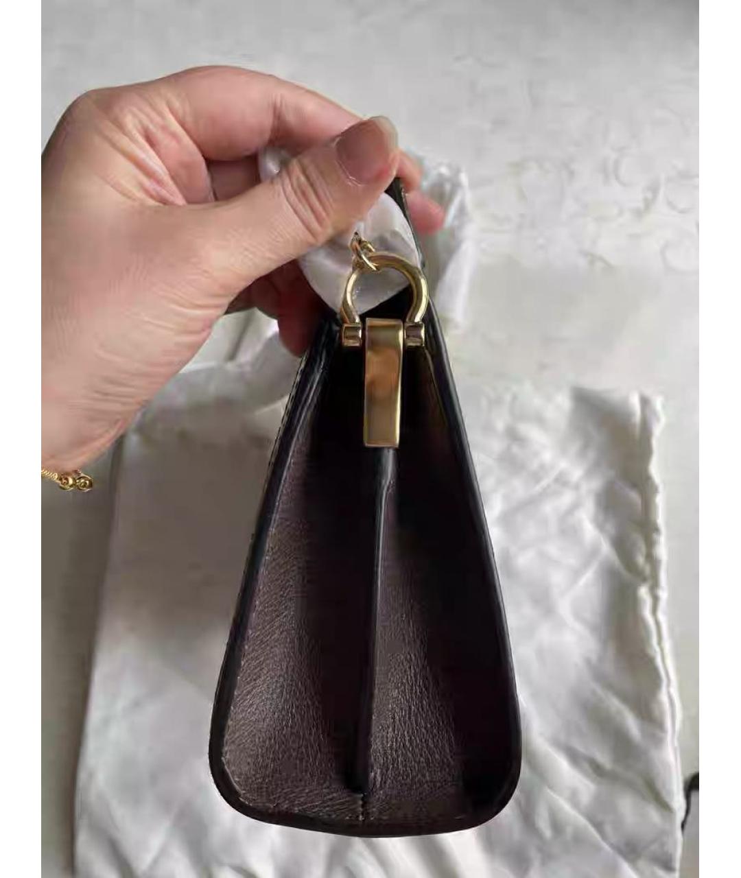 GUCCI Коричневая кожаная сумка через плечо, фото 4