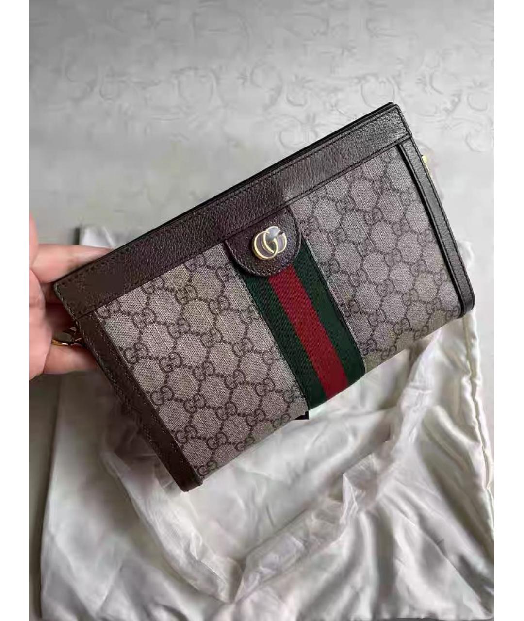 GUCCI Коричневая кожаная сумка через плечо, фото 2