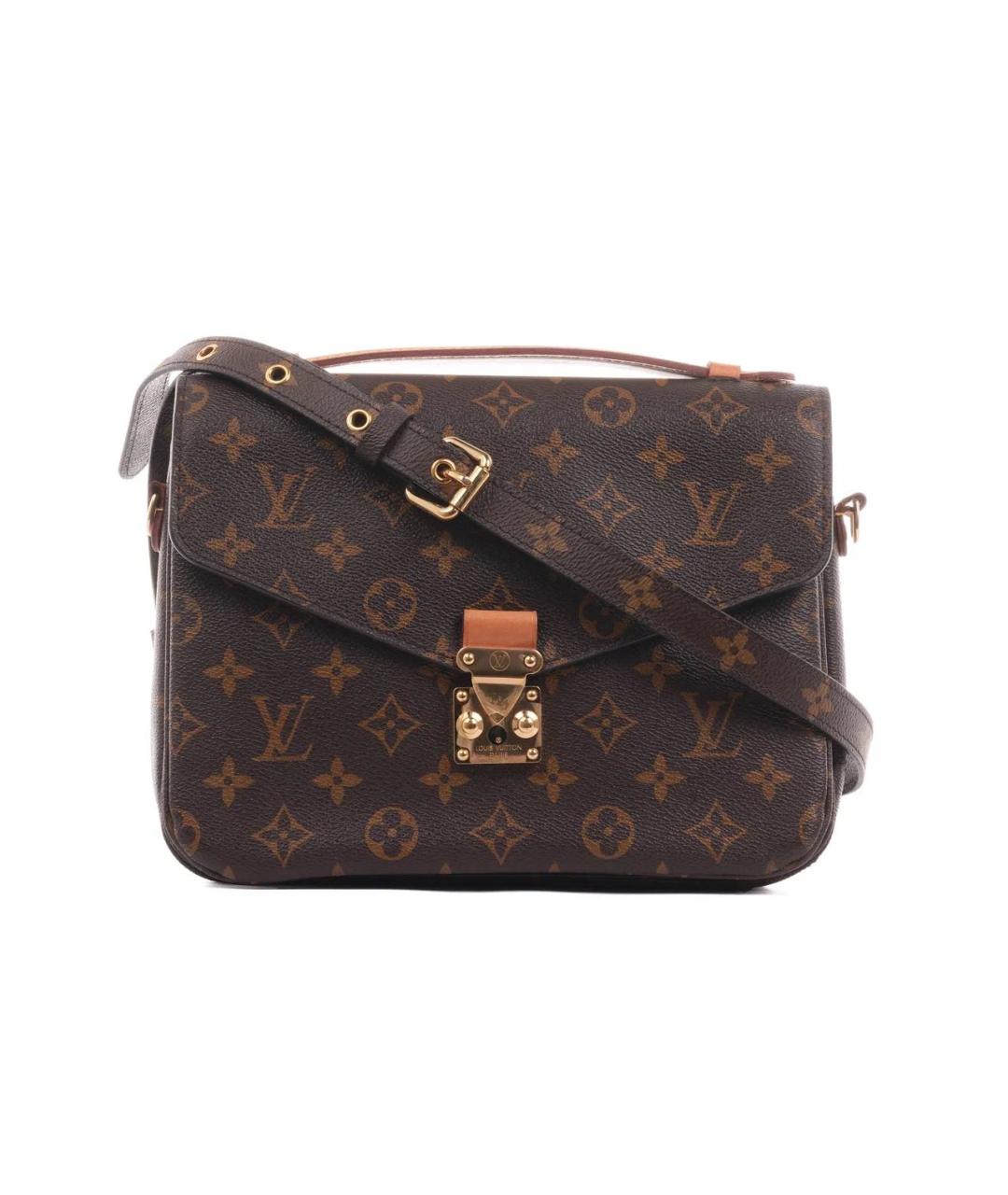 LOUIS VUITTON Коричневая кожаная сумка через плечо, фото 1