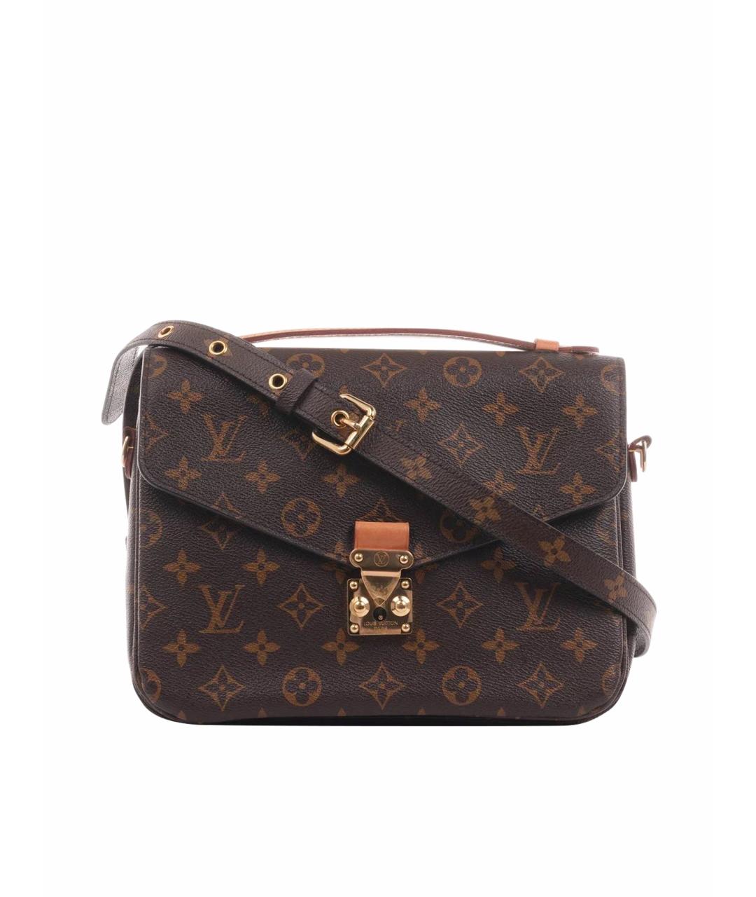 LOUIS VUITTON Коричневая кожаная сумка через плечо, фото 1