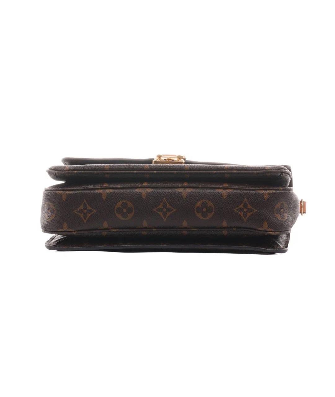 LOUIS VUITTON Коричневая кожаная сумка через плечо, фото 6