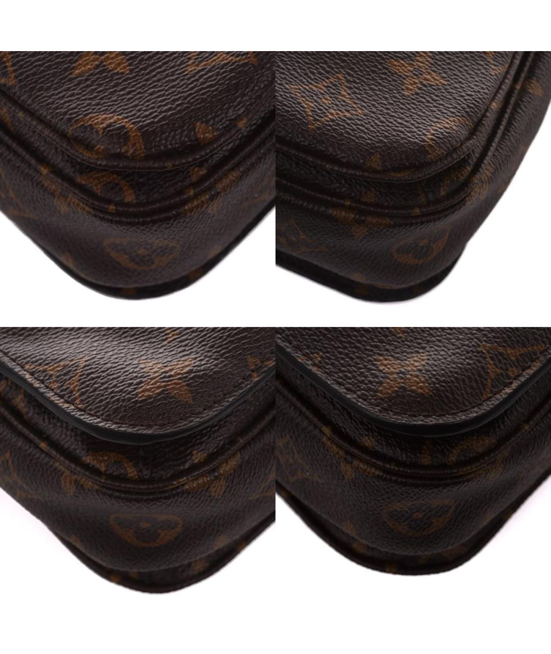LOUIS VUITTON Коричневая кожаная сумка через плечо, фото 8