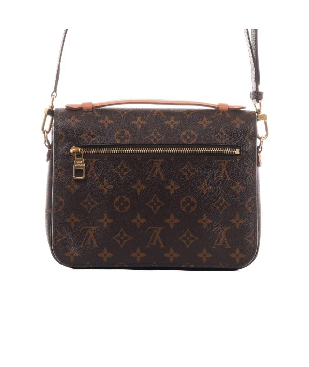 LOUIS VUITTON Коричневая кожаная сумка через плечо, фото 3