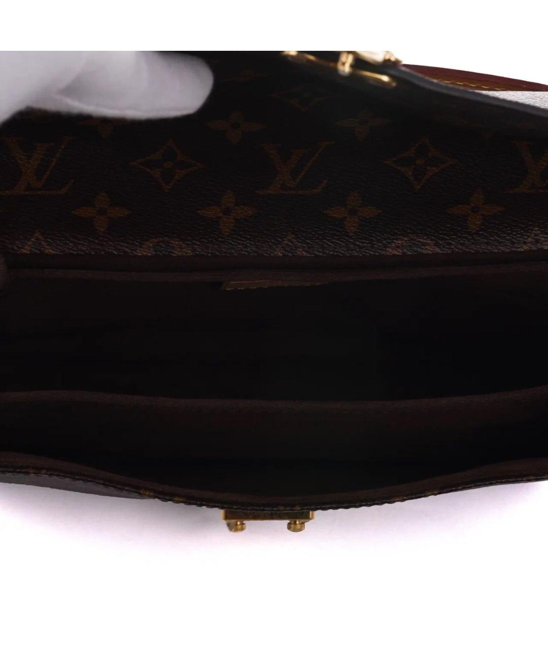 LOUIS VUITTON Коричневая кожаная сумка через плечо, фото 7