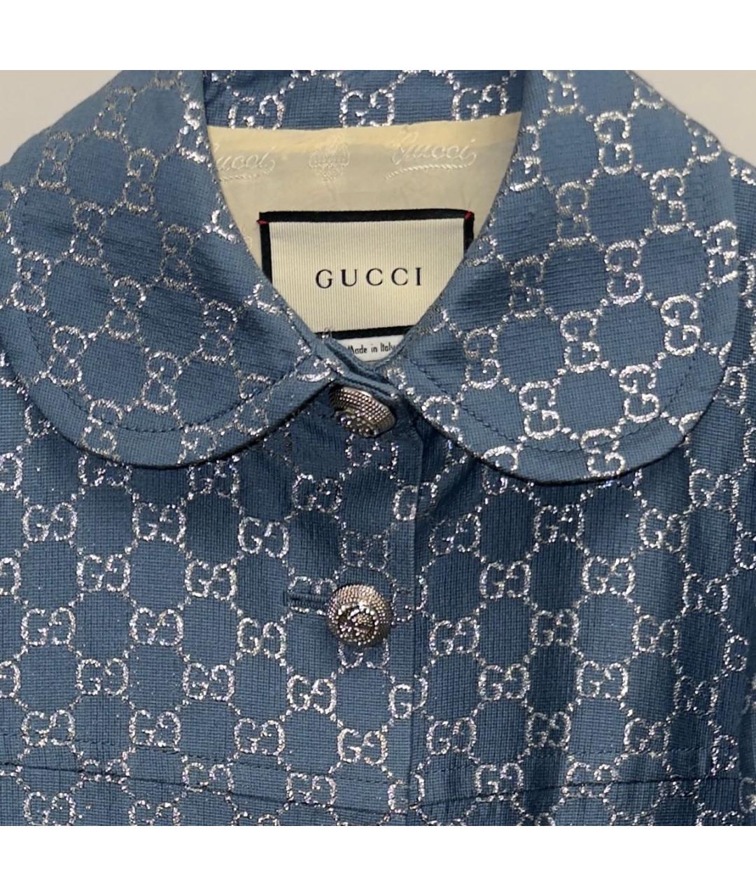 GUCCI Голубой шерстяной жакет/пиджак, фото 3