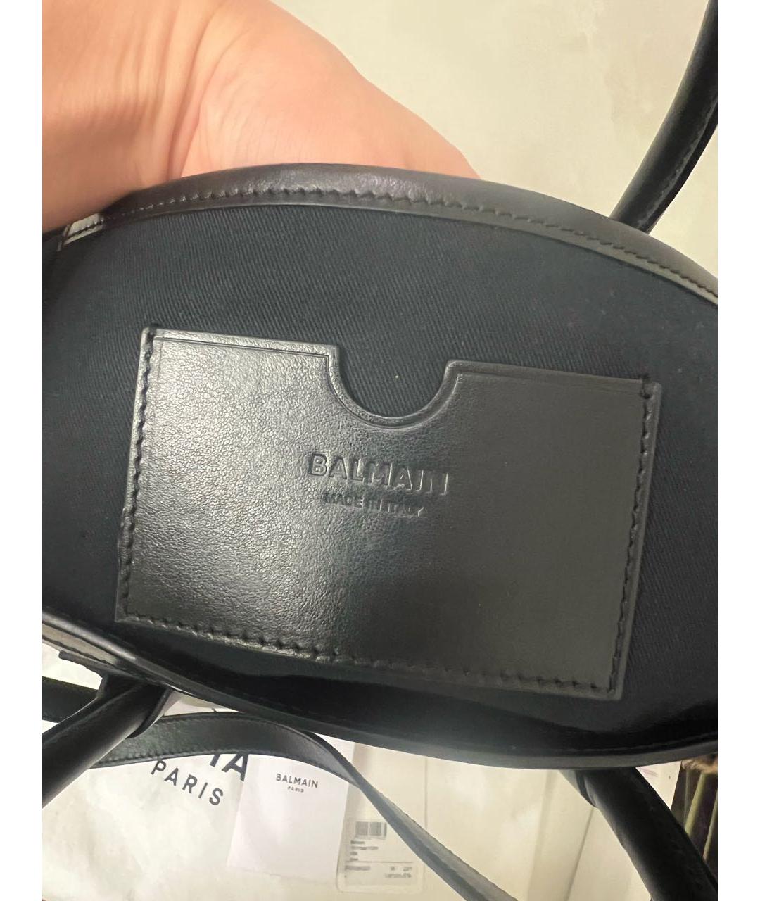 BALMAIN Хаки кожаная сумка тоут, фото 5