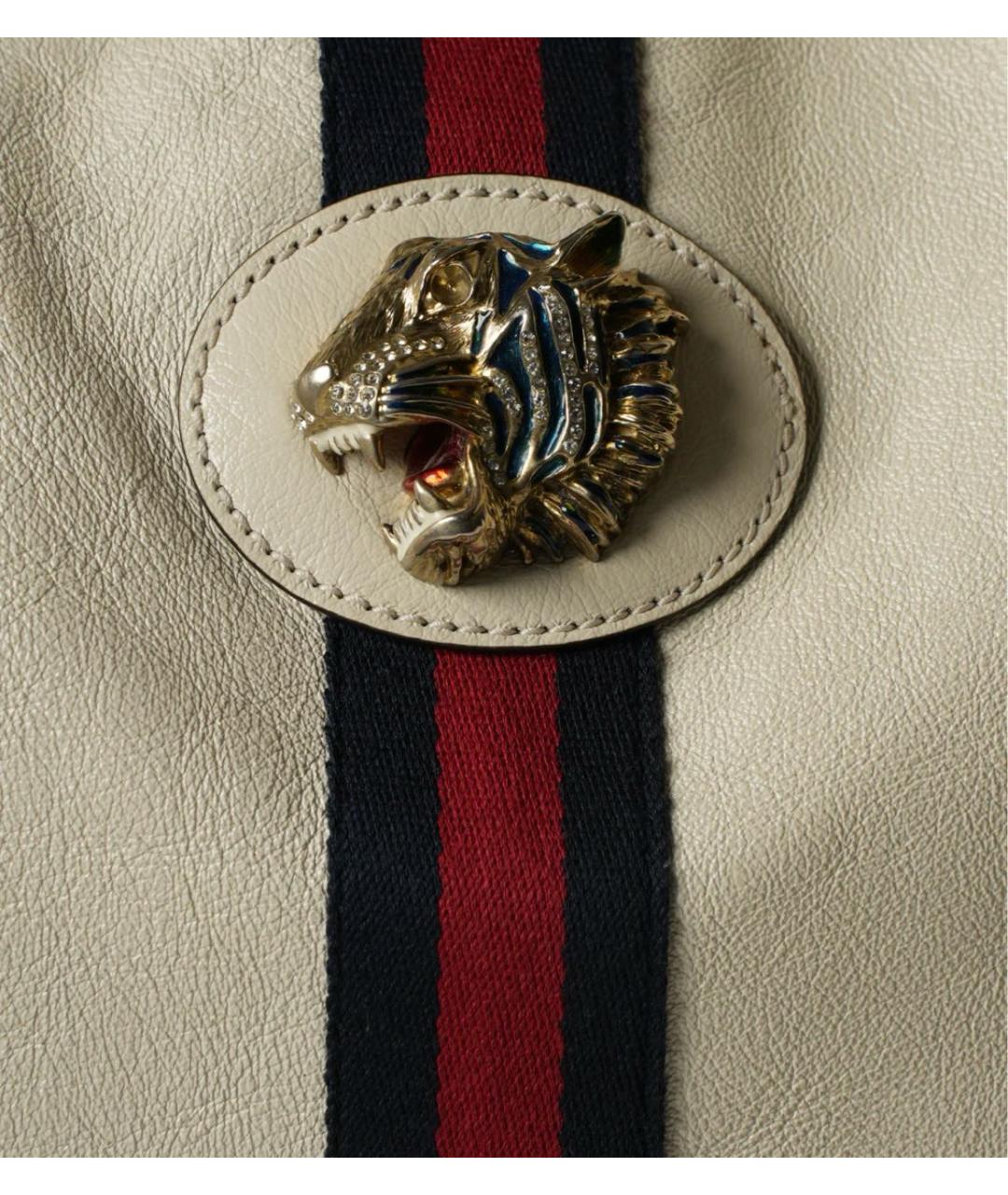 GUCCI Белая кожаная сумка тоут, фото 3