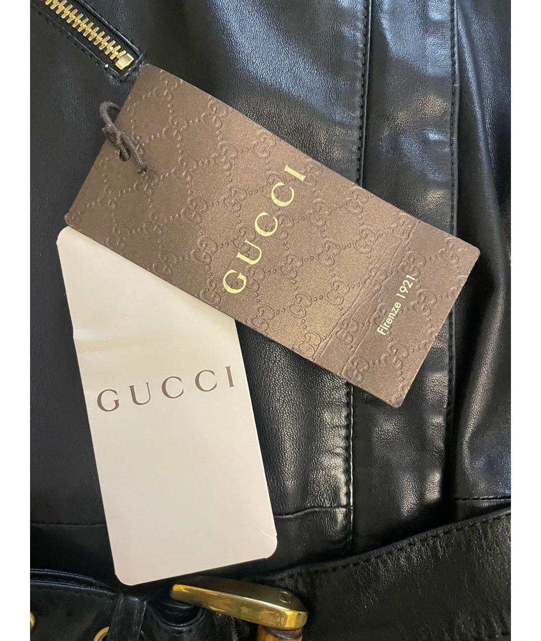GUCCI Черная кожаная куртка, фото 7