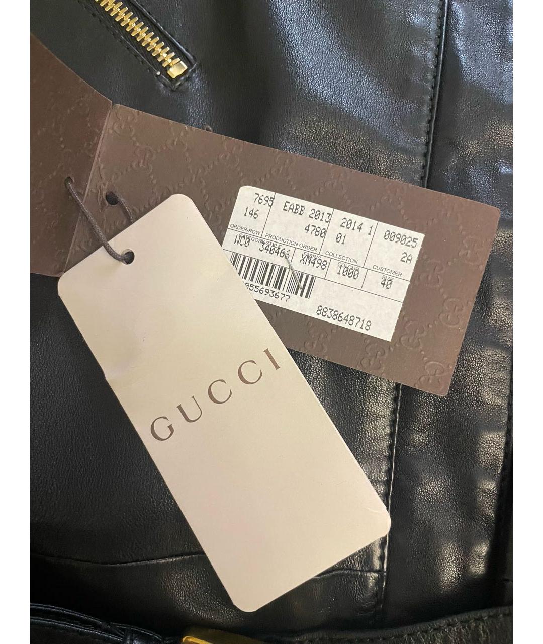 GUCCI Черная кожаная куртка, фото 8