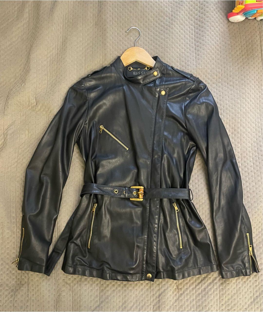 GUCCI Черная кожаная куртка, фото 9