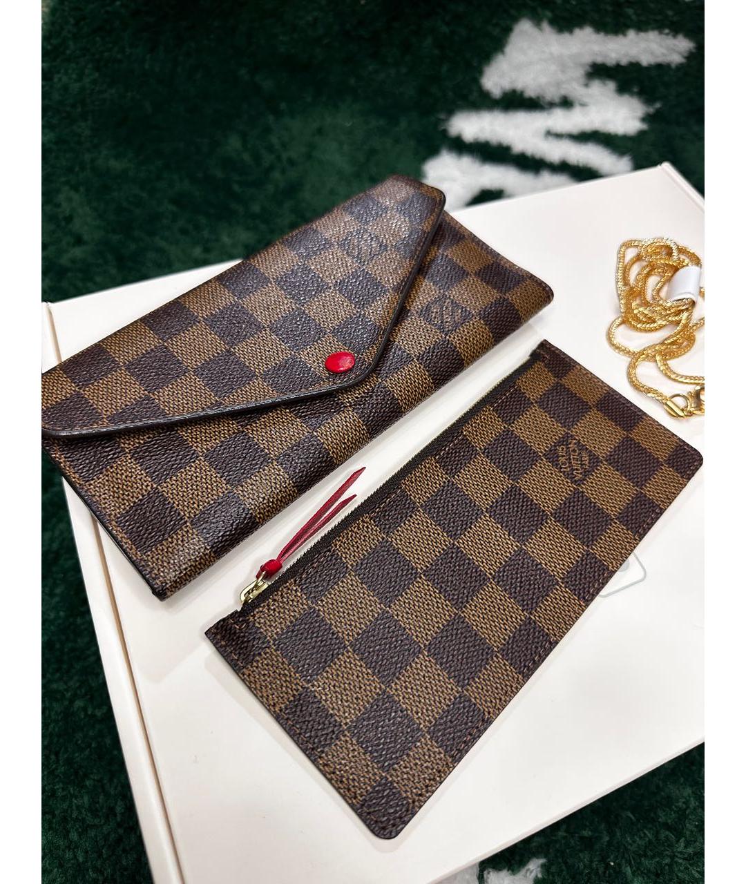 LOUIS VUITTON Коричневый кожаный кошелек, фото 2