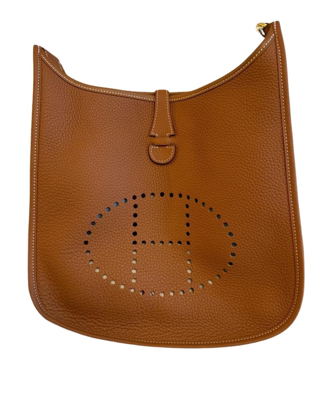 HERMES Коричневая кожаная сумка через плечо, фото 1