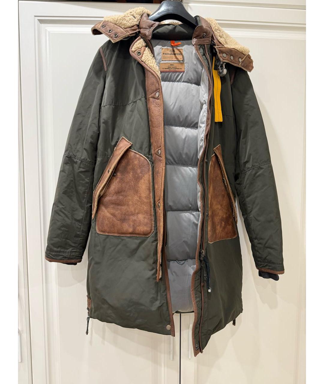 PARAJUMPERS Коричневый кожаный пуховик, фото 2