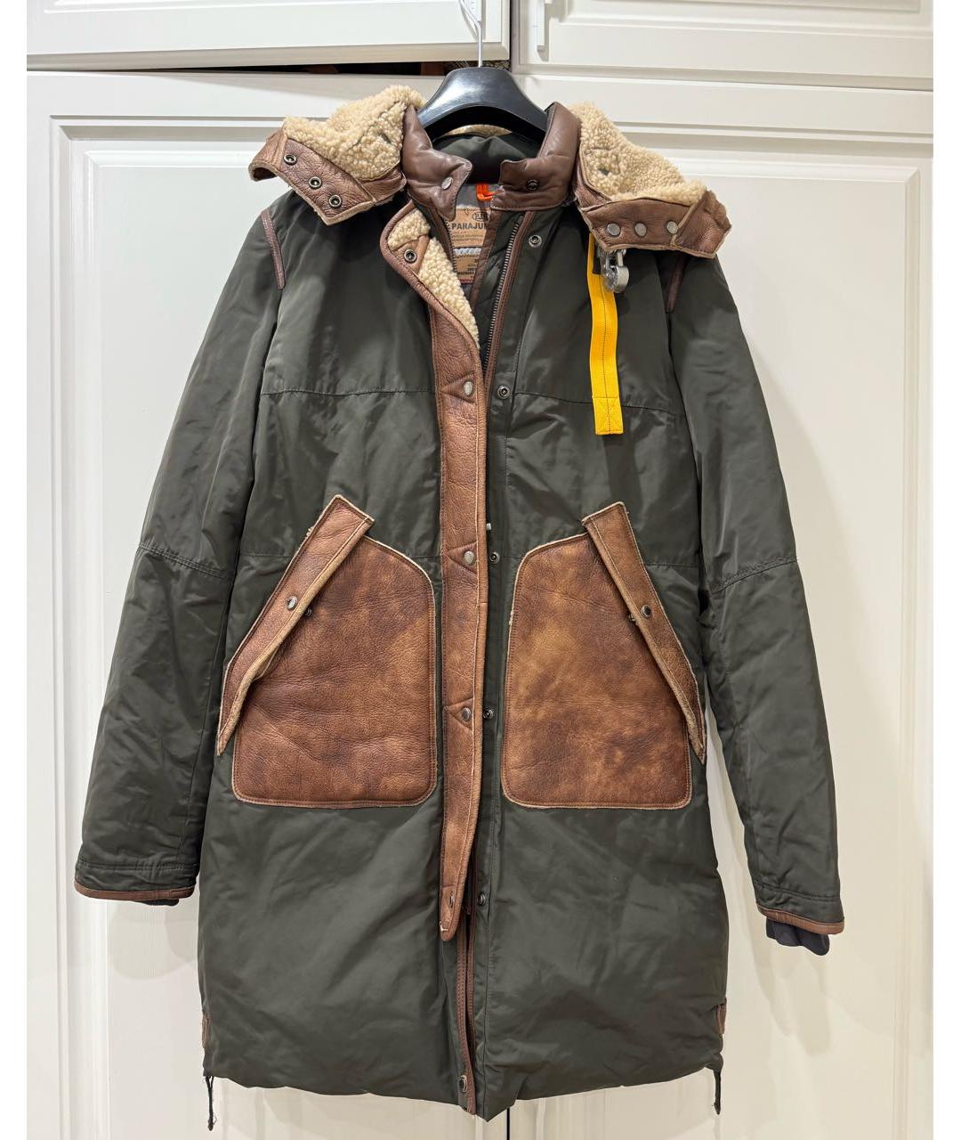 PARAJUMPERS Коричневый кожаный пуховик, фото 5