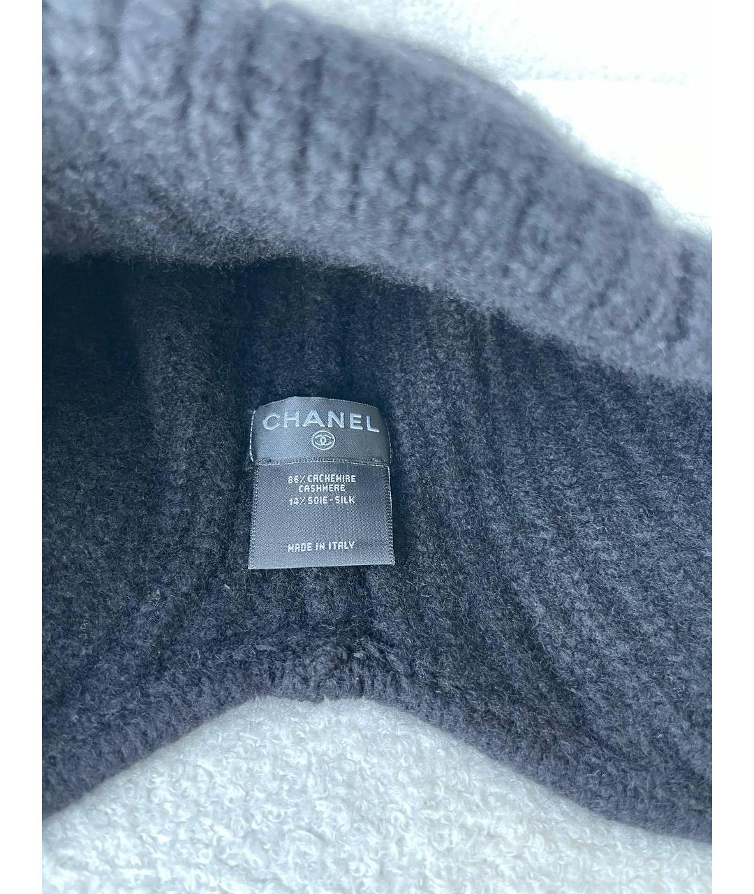 CHANEL Черная кашемировая шапка, фото 3