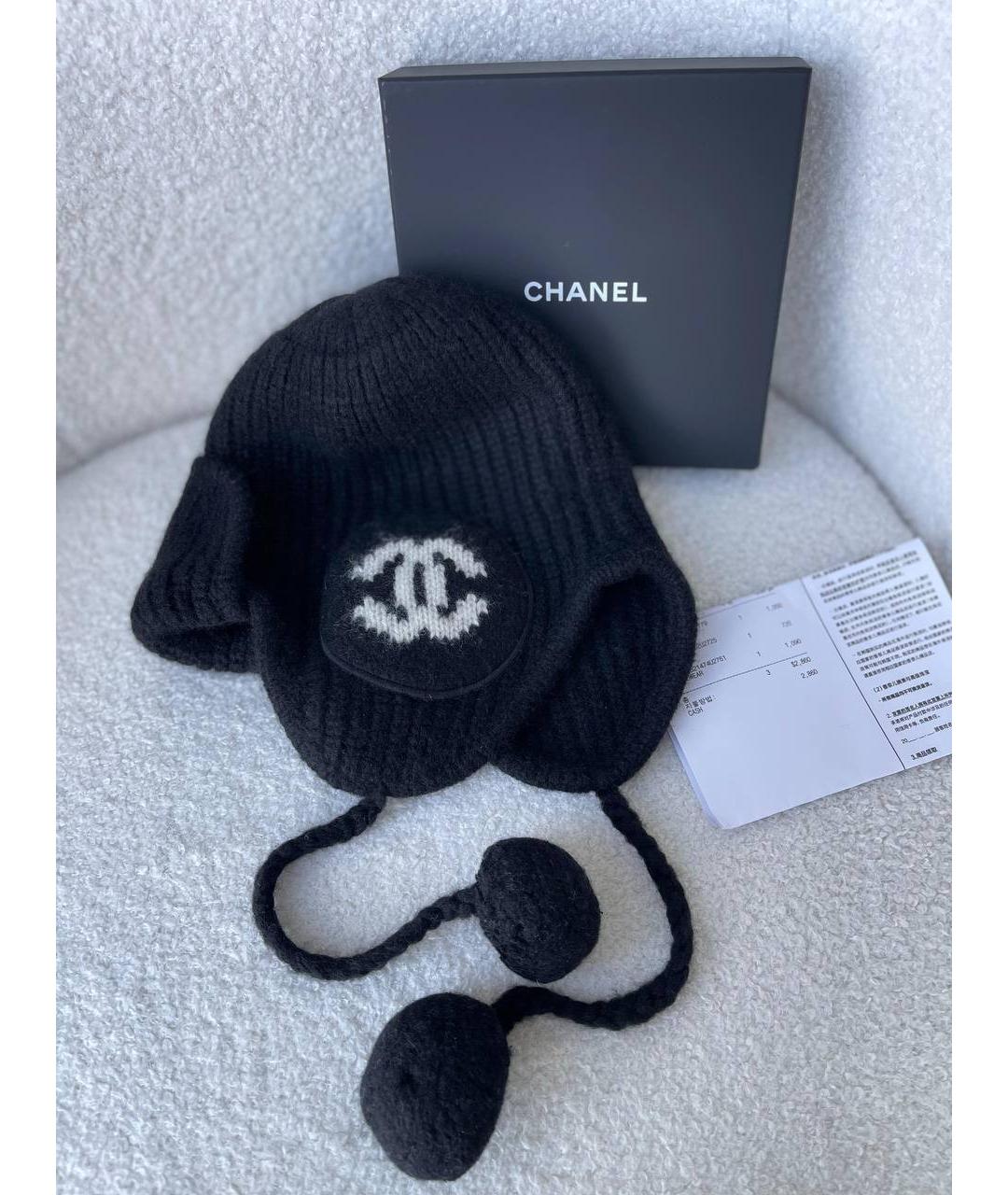 CHANEL Черная кашемировая шапка, фото 2