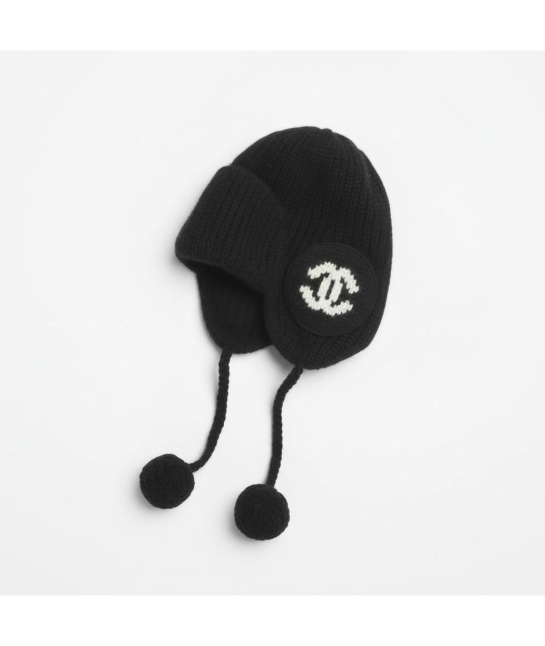 CHANEL Черная кашемировая шапка, фото 4