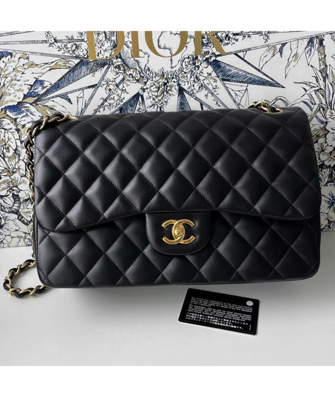 CHANEL Черная кожаная сумка тоут, фото 9