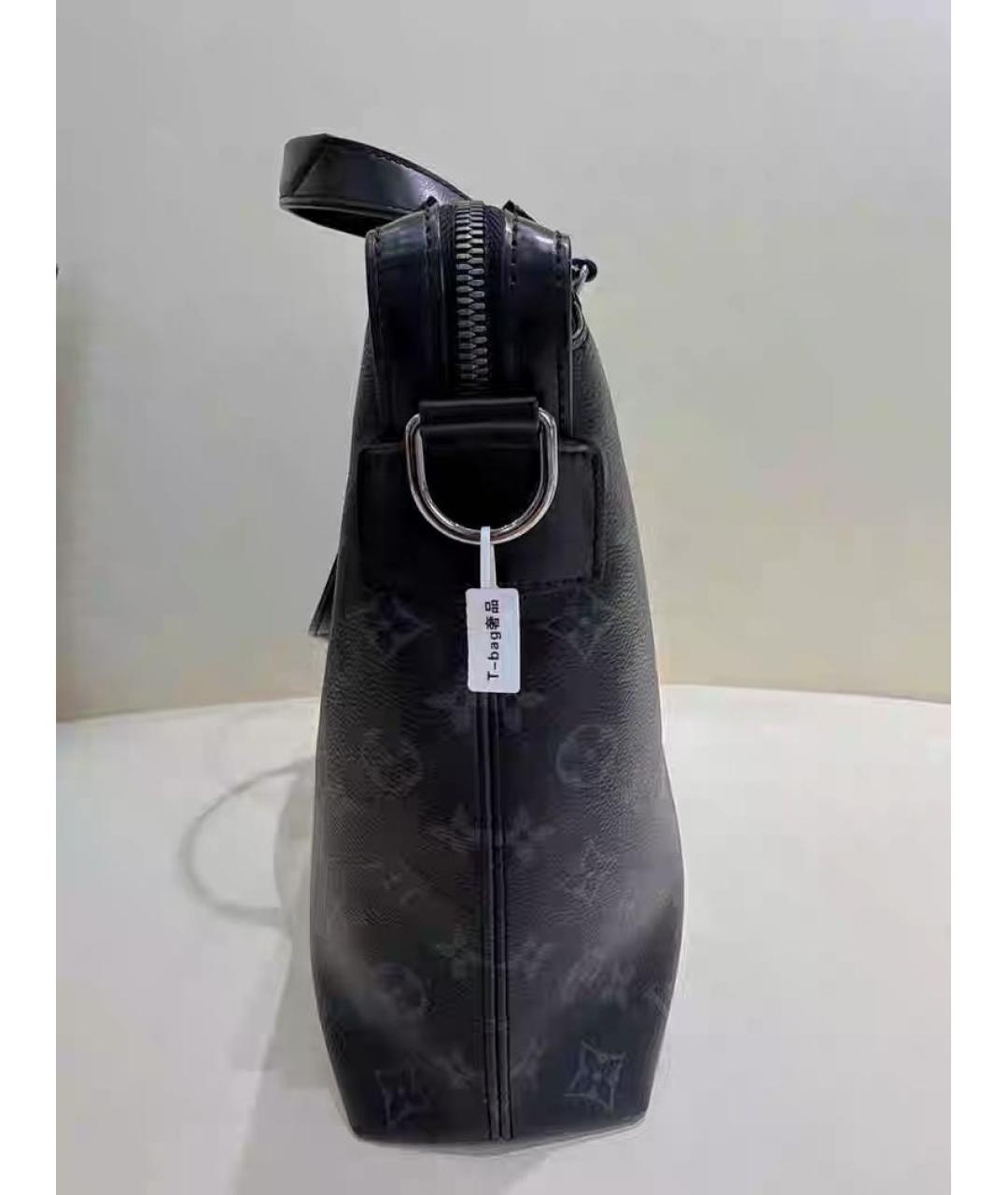 LOUIS VUITTON Черный кожаный портфель, фото 5