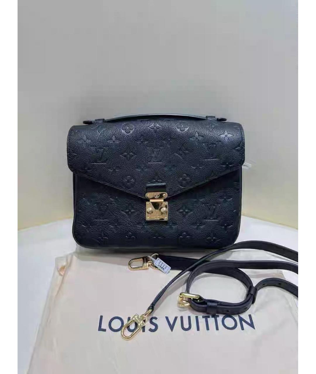 LOUIS VUITTON Темно-синяя кожаная сумка через плечо, фото 8