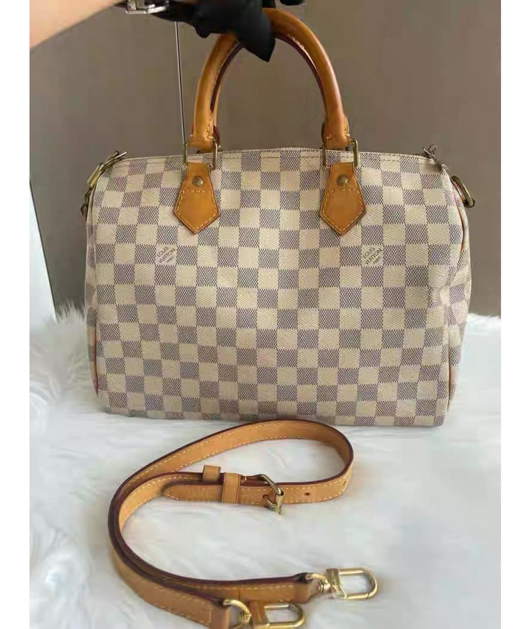 LOUIS VUITTON Бежевая кожаная сумка с короткими ручками, фото 2