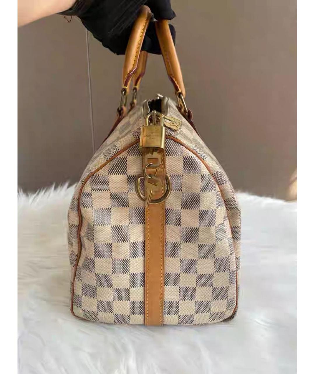 LOUIS VUITTON Бежевая кожаная сумка с короткими ручками, фото 3