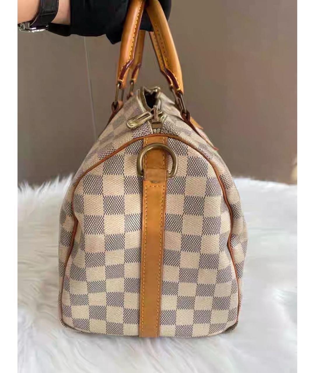LOUIS VUITTON Бежевая кожаная сумка с короткими ручками, фото 4