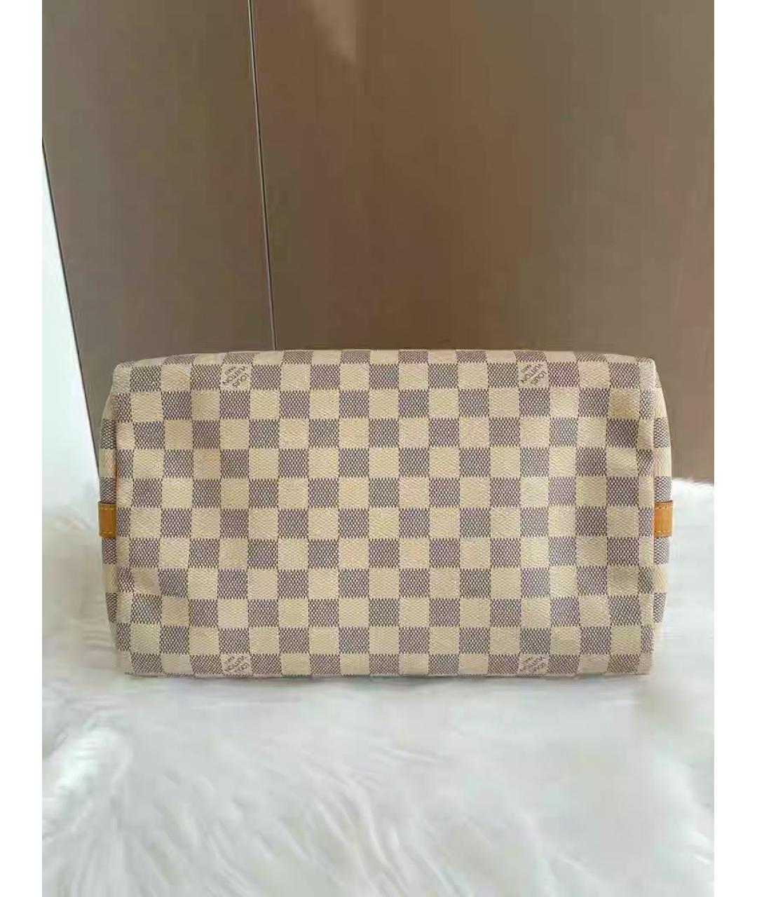 LOUIS VUITTON Бежевая кожаная сумка с короткими ручками, фото 5